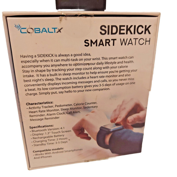 COLBALTX Sidekick Smart Watch For iPhone Or Android Smartwatch BT Phone Steps + - Picture 5 of 5